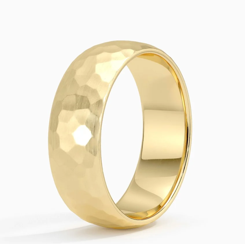 Alianza de boda de oro de 14 quilates y 7 mm-3