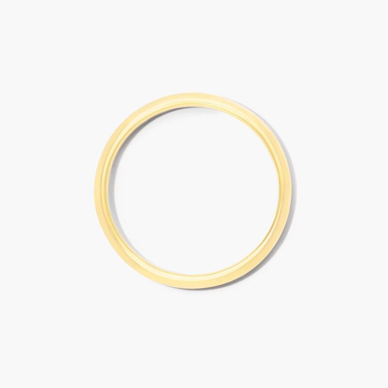 Alianza de boda de oro amarillo de 14 quilates con filo de cuchillo, 2 mm-5