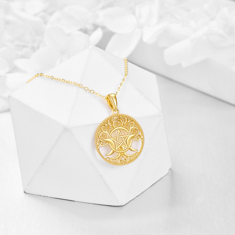 Collier pendentif nœud de sorcière en or 18 carats-3