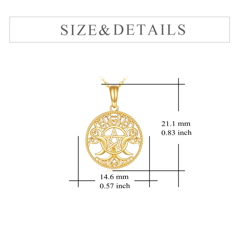Collier pendentif nœud de sorcière en or 18 carats-6