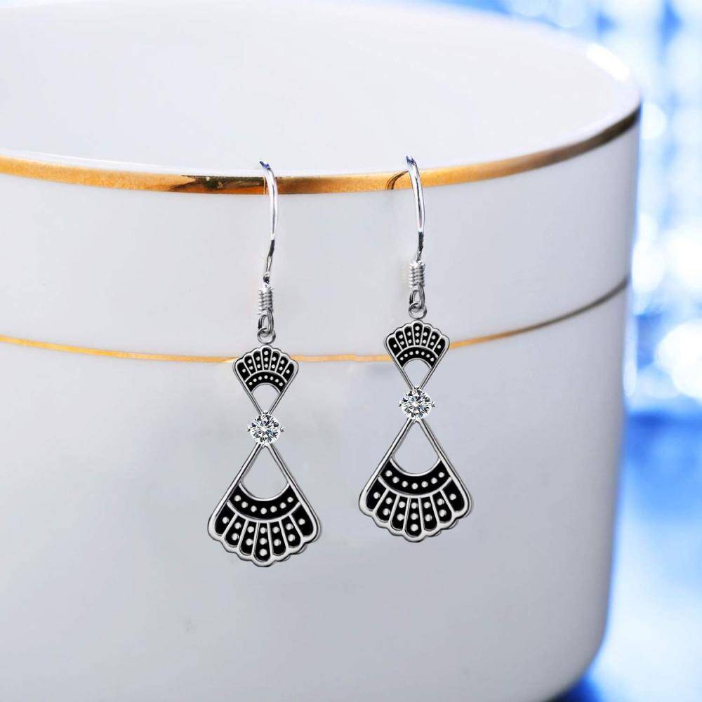 Sterling Silver Crystal Ginsberg Collar & Infinity Symbol Drop Earrings-4