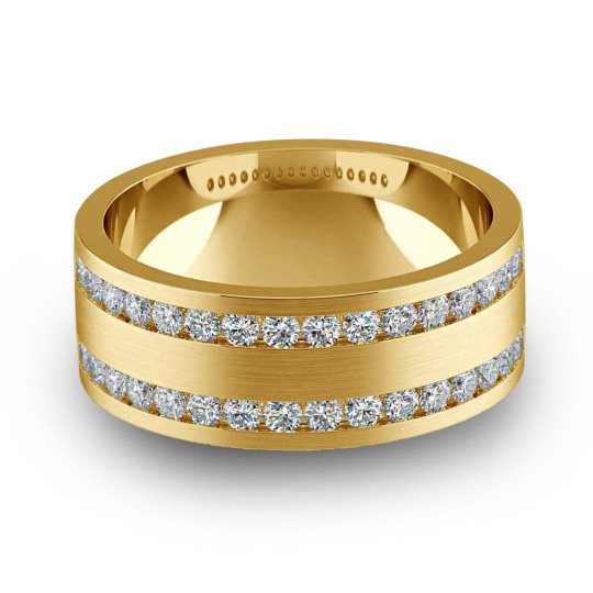 Bague pour homme en or 10K avec moissanite taillée ronde, pour hommes