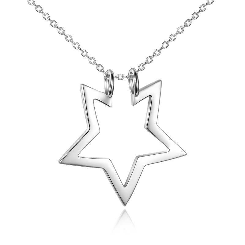 Sterling Silver Star Ring Holder Pendant Necklace-17