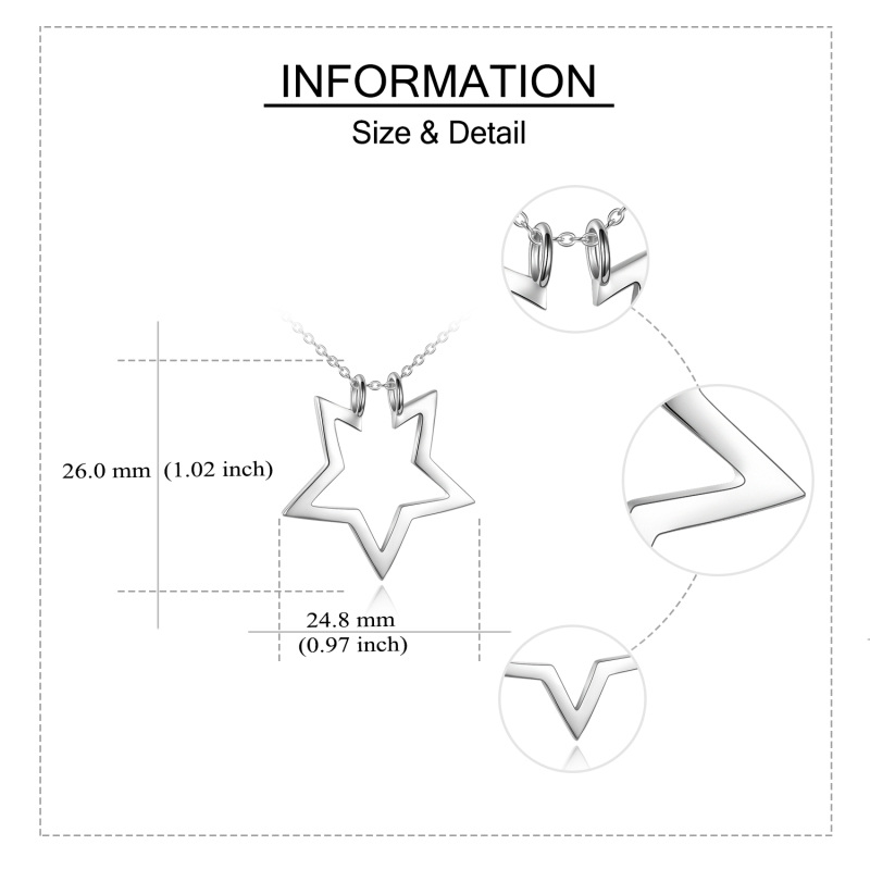 Sterling Silver Star Ring Holder Pendant Necklace-5