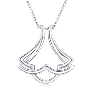 Sterling Silver Cloud Pendant Necklace-4