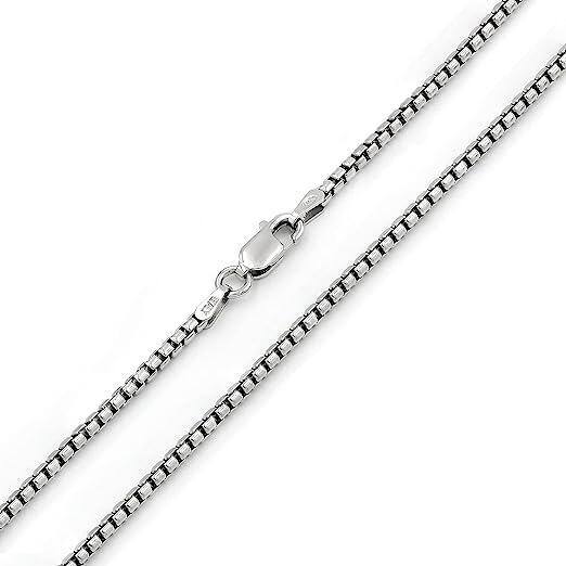 Sterling Silver Box Chain Necklace for Men-2