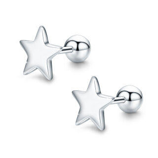 Sterling Silver Stars Stud Earrings-43