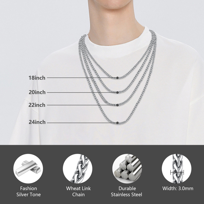 Sterling Silver Saint Michael Pendant Necklace with Engraved Word for Men-6