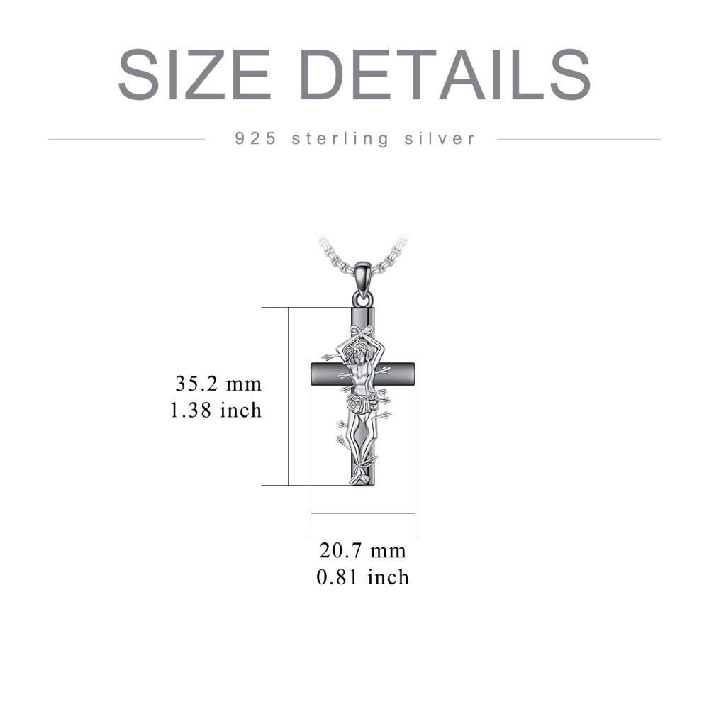 Collana con croce di San Sebastiano S925 Medaglia di San Sebastiano Posso fare ogni cosa attraverso Cristo-6