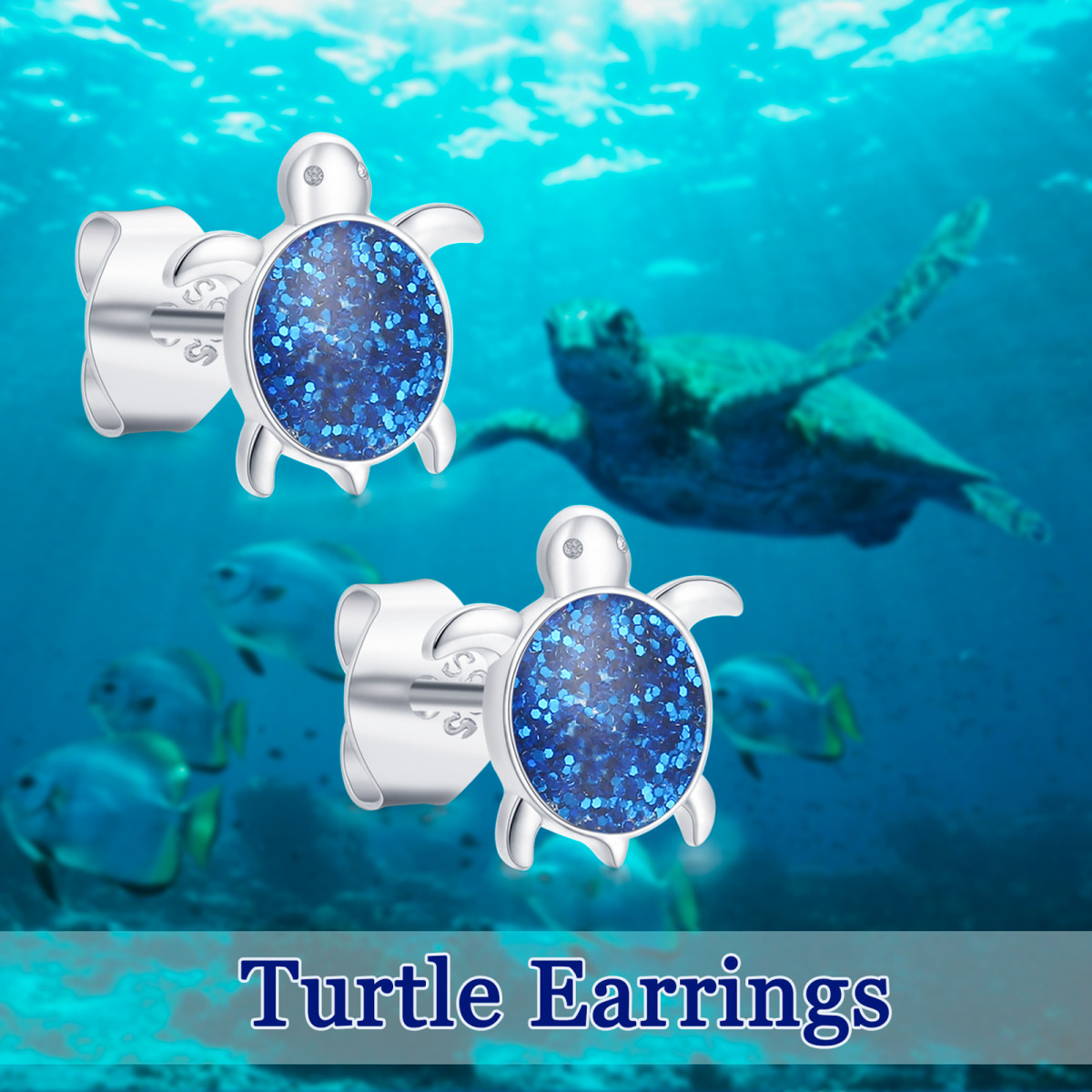 Sterling Silver Tortoise Stud Earrings-7