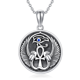 Sterling Silver Eye Of Horus Pendant Necklace-22