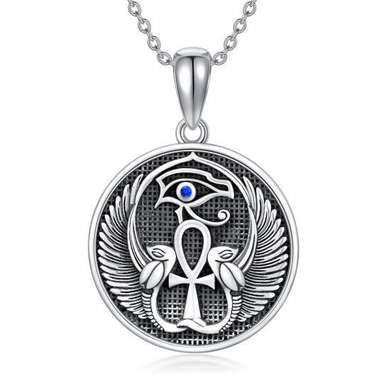 Sterling Silver Eye Of Horus Pendant Necklace