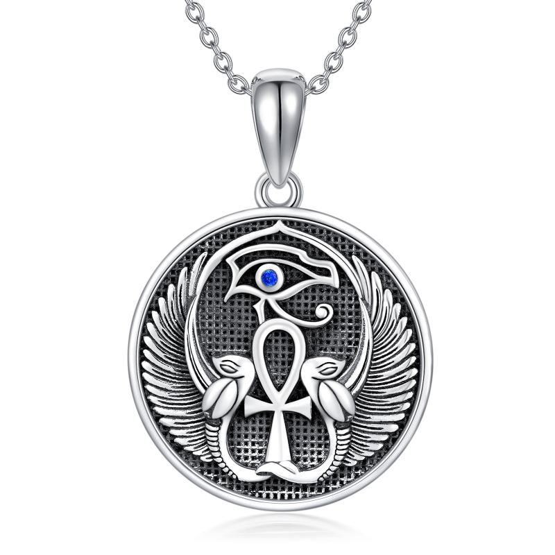 Collana con ciondolo Occhio di Horus in argento sterling-10