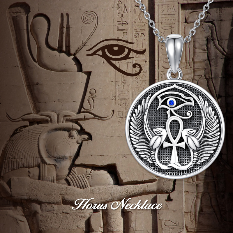 Sterling Silver Eye Of Horus Pendant Necklace-6