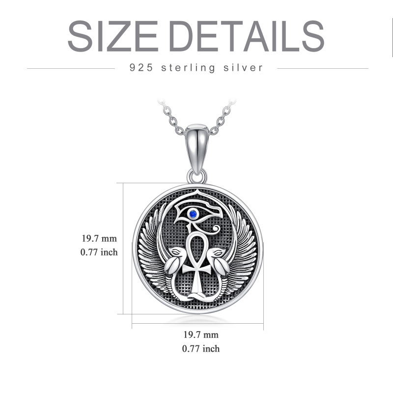Sterling Silver Eye Of Horus Pendant Necklace-5