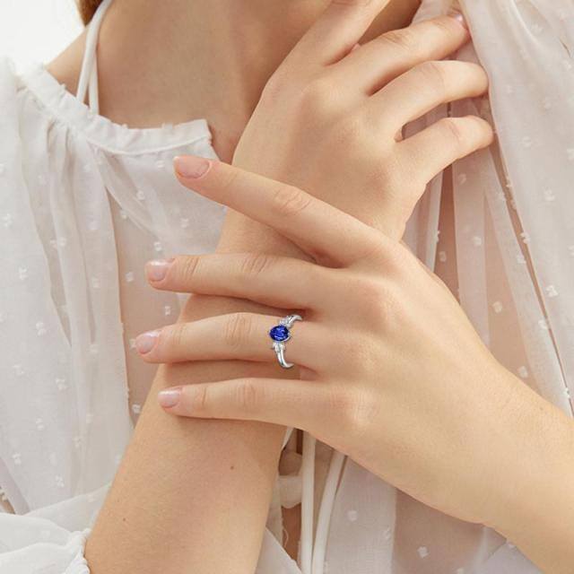 September Geboortesteen Ring Saffierblauw Verjaardagssieraden voor Vrouwen-2