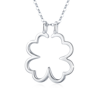 Sterling Silver Four Leaf Clover Pendant Necklace-45