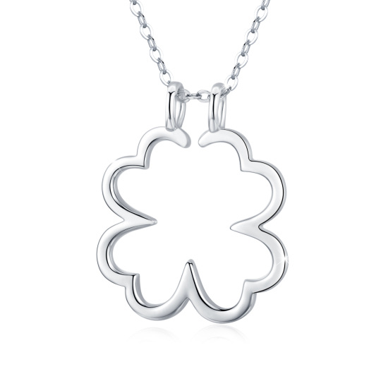 Collier avec pendentif trèfle à quatre feuilles en argent sterling