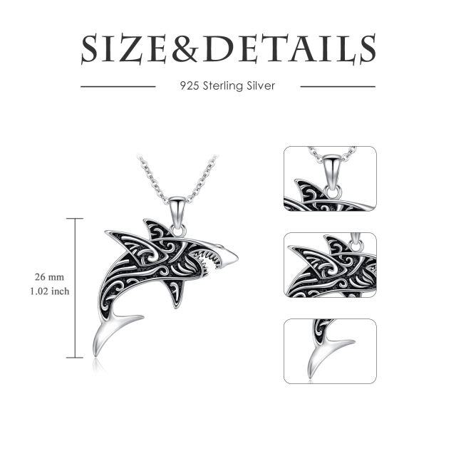 Shark Necklace Sterling Silver Shark Pendant Necklace Shark Jewelry Gifts for Women Men-5