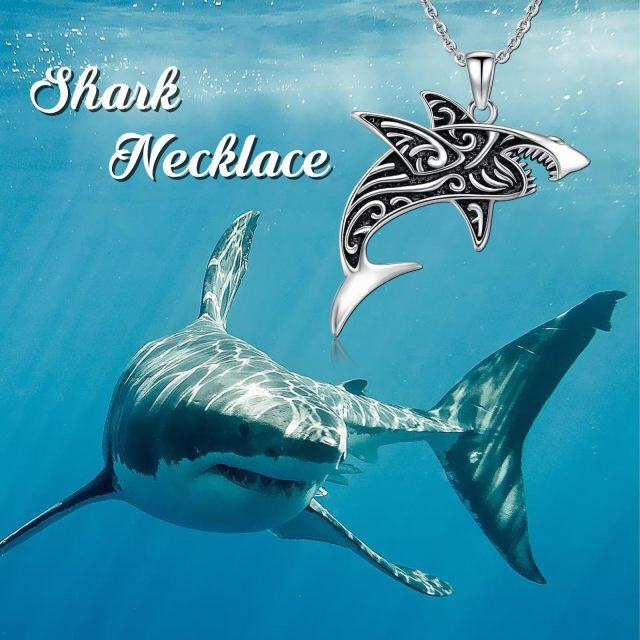 Shark Necklace Sterling Silver Shark Pendant Necklace Shark Jewelry Gifts for Women Men-6