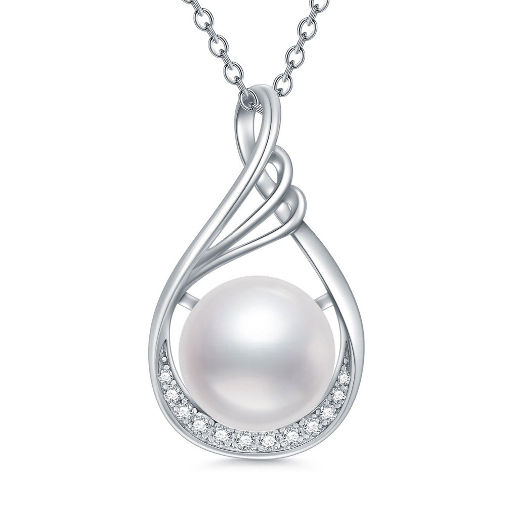 Collana con pendente in argento sterling e zirconi cubici per donna-1