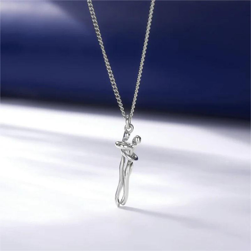 Silver Hug Necklace-4