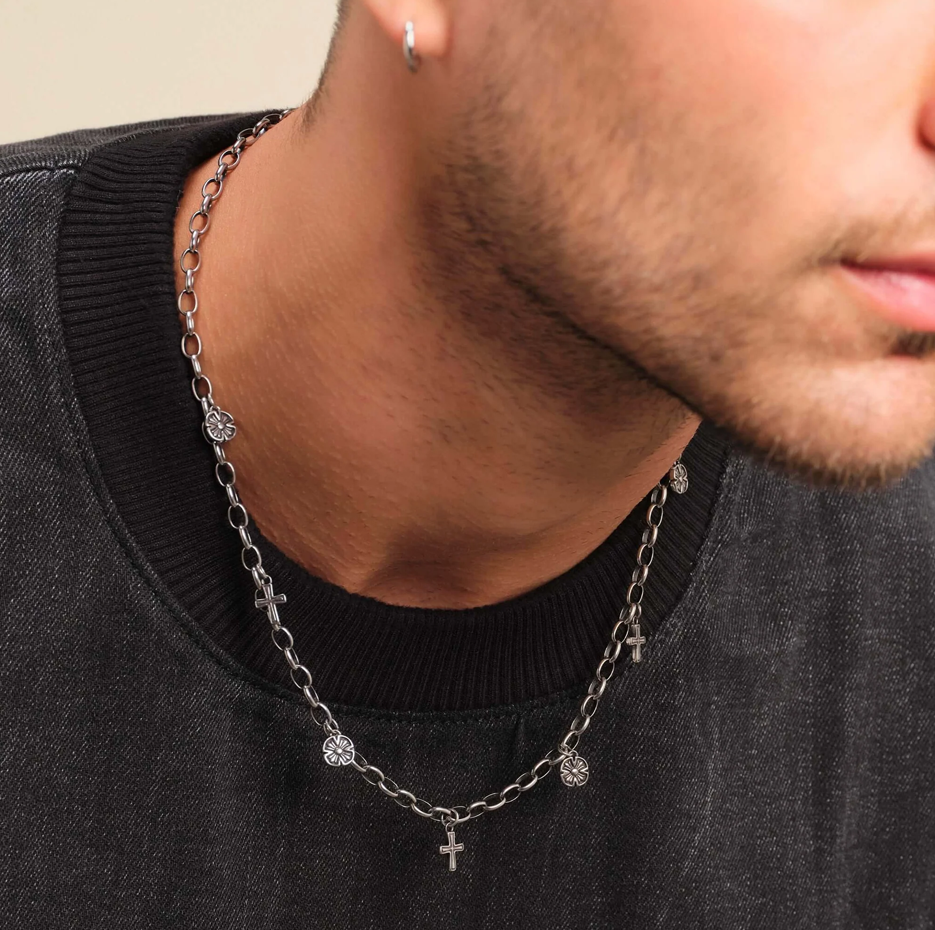 Stainless Steel Heritage Charm Chain for Men 5mm-2