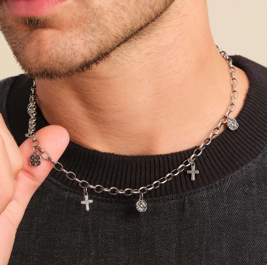 Stainless Steel Heritage Charm Chain for Men 5mm-3