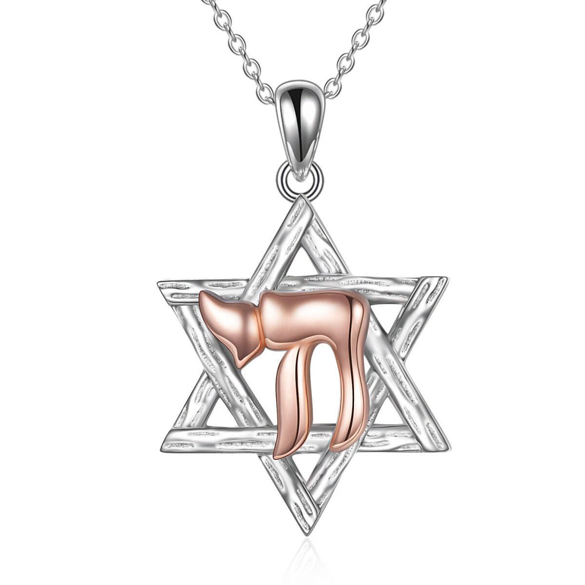 Collier étoile de David en argent sterling, bijou symbolique juif-1