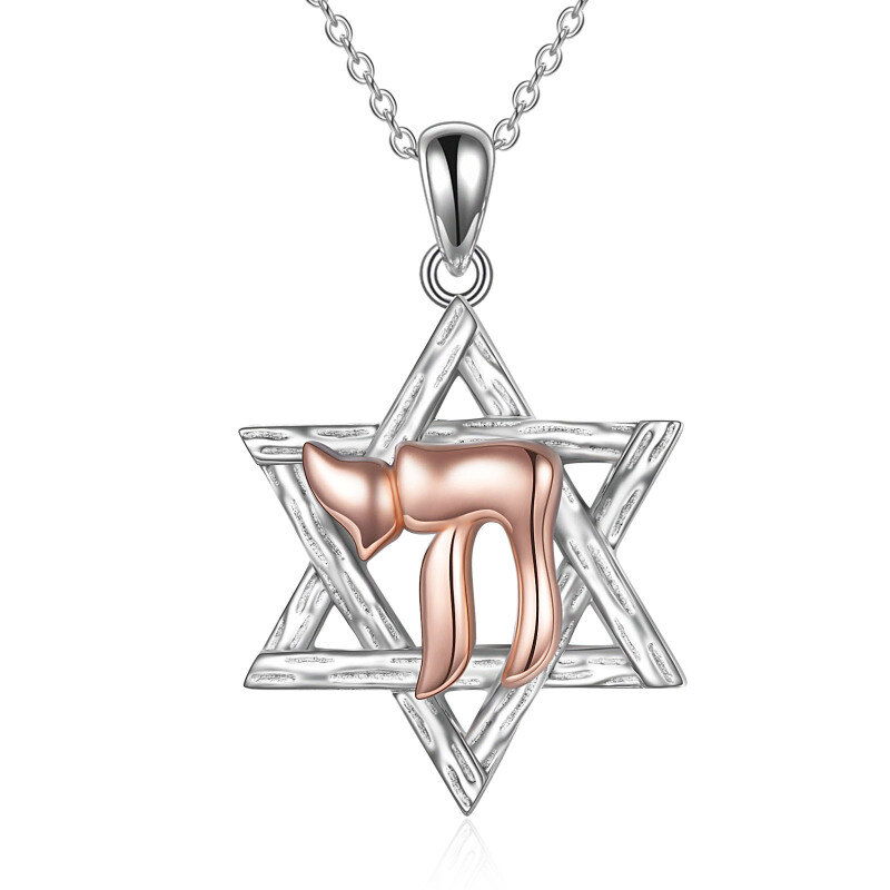 Star of David Necklace in Sterling Silver Jewish Token Jewelry-32