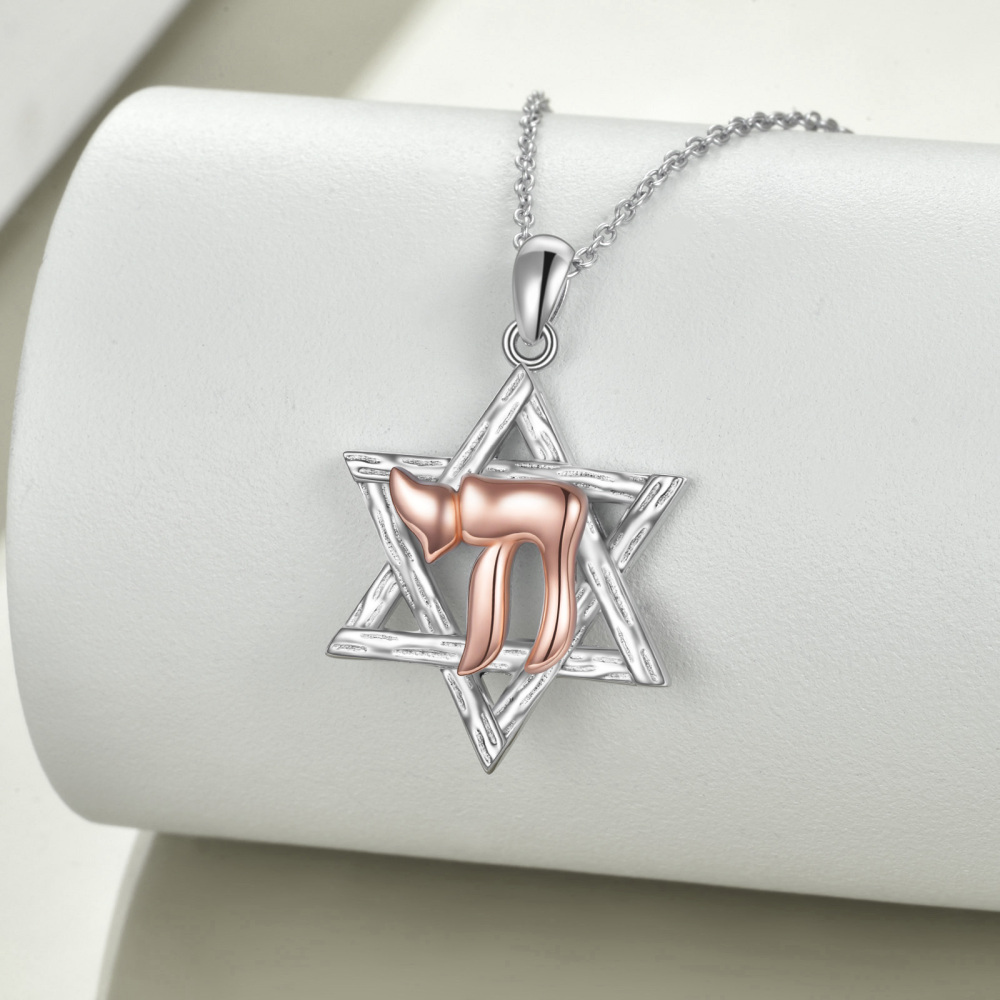 Star of David Necklace in Sterling Silver Jewish Token Jewelry-3
