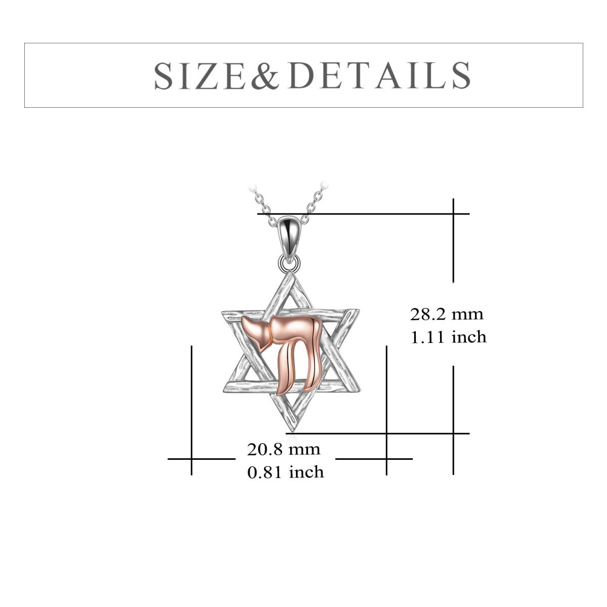 Collier étoile de David en argent sterling, bijou symbolique juif-5