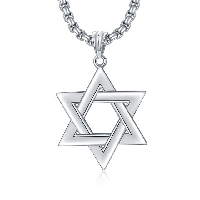 Star of David Necklace in Sterling Silver-4