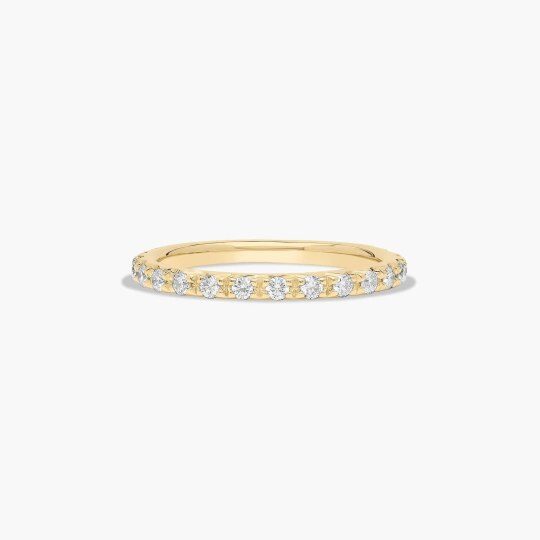 Anello nuziale personalizzato Starlight in oro 10 carati con diamanti da laboratorio, 1,6 mm