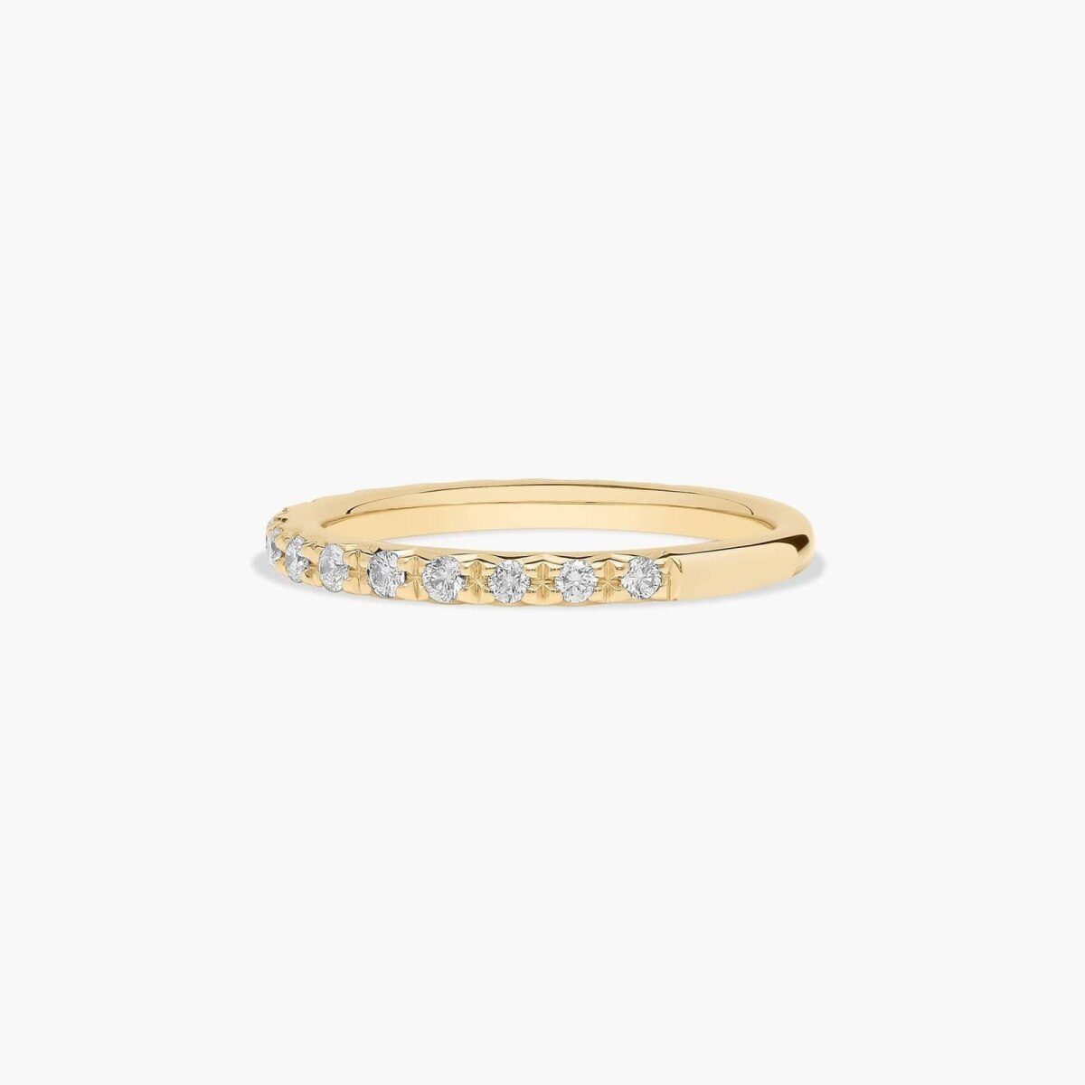 Anello nuziale personalizzato Starlight in oro 10 carati con diamanti da laboratorio, 1,6 mm-4