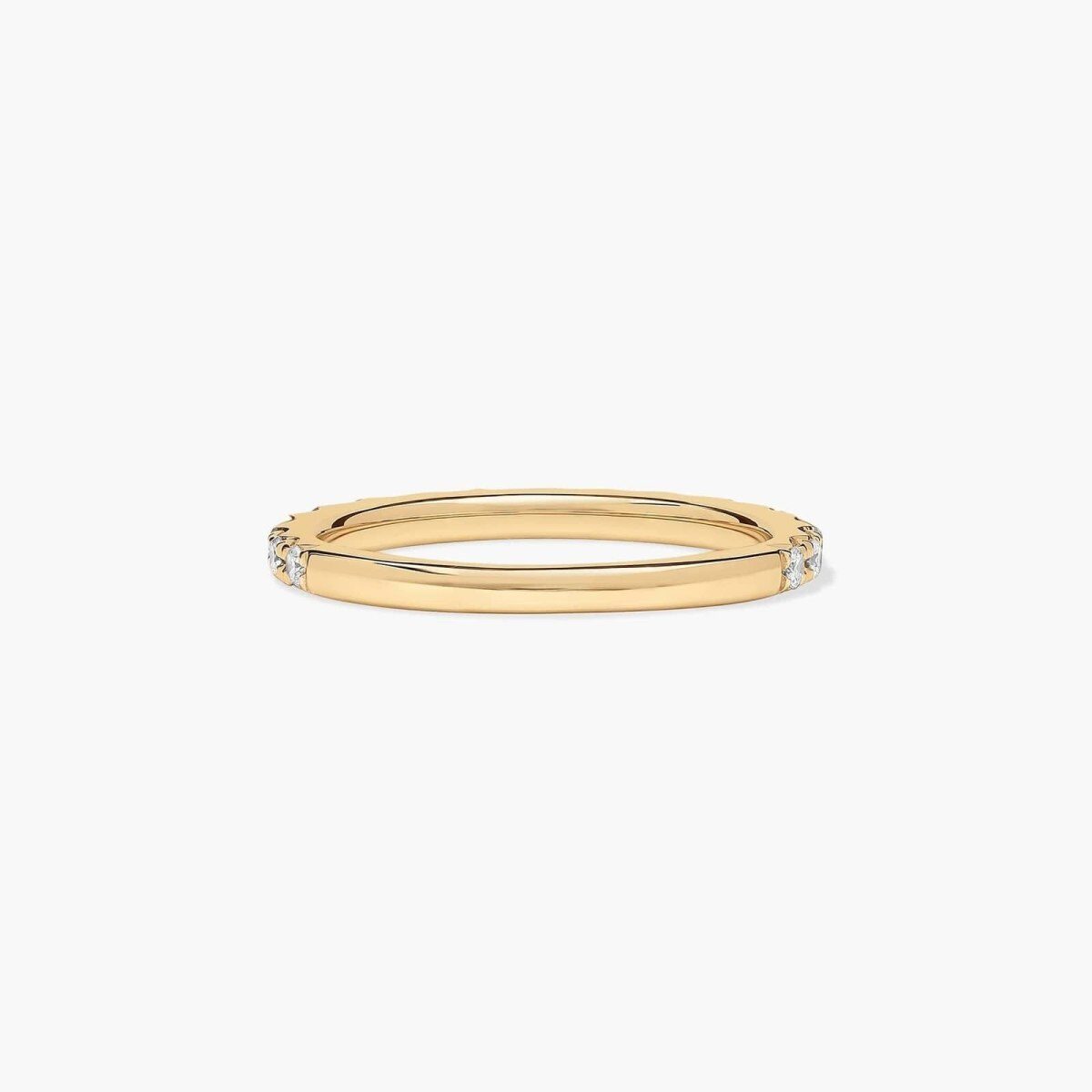 Anello nuziale personalizzato Starlight in oro 10 carati con diamanti da laboratorio, 1,6 mm-5