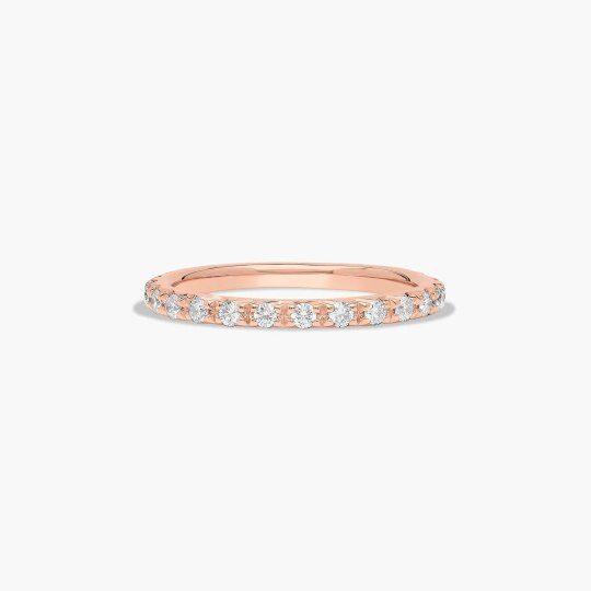 Obrączka ślubna Starlight 10K z różowego złota z diamentami laboratoryjnymi, 1,6 mm
