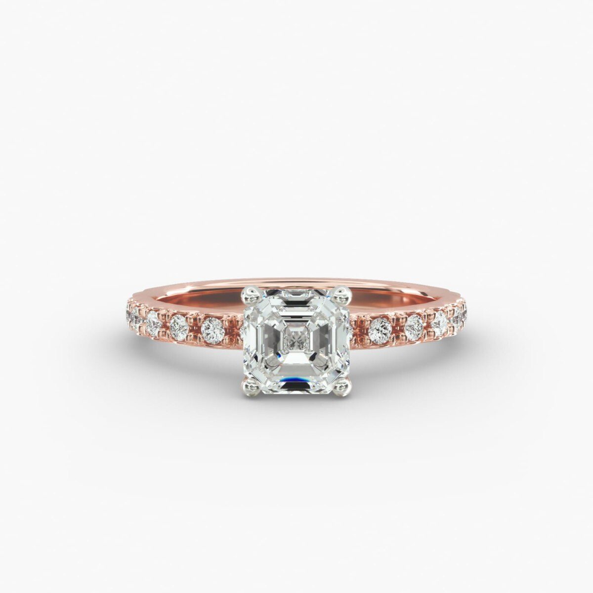 Starlight 14K Rose Gold Pavé Lab Diamond Engagement Ring-1