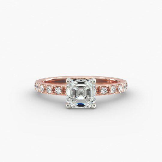 Starlight 10K Rose Gold Pavé Lab Diamond Engagement Ring