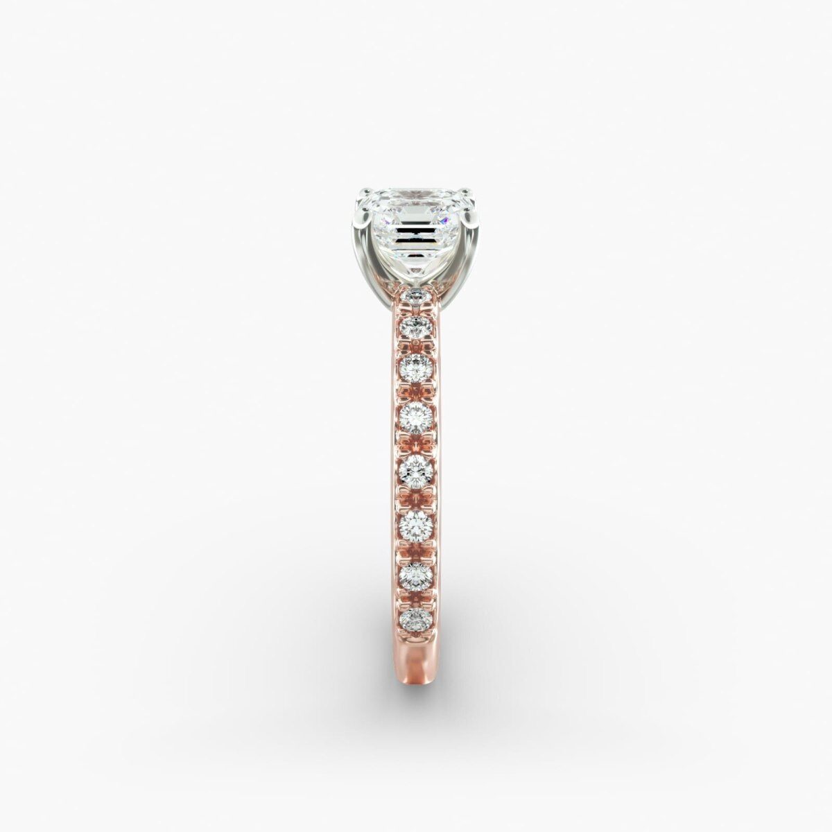 Starlight 14K Rose Gold Pavé Lab Diamond Engagement Ring-5