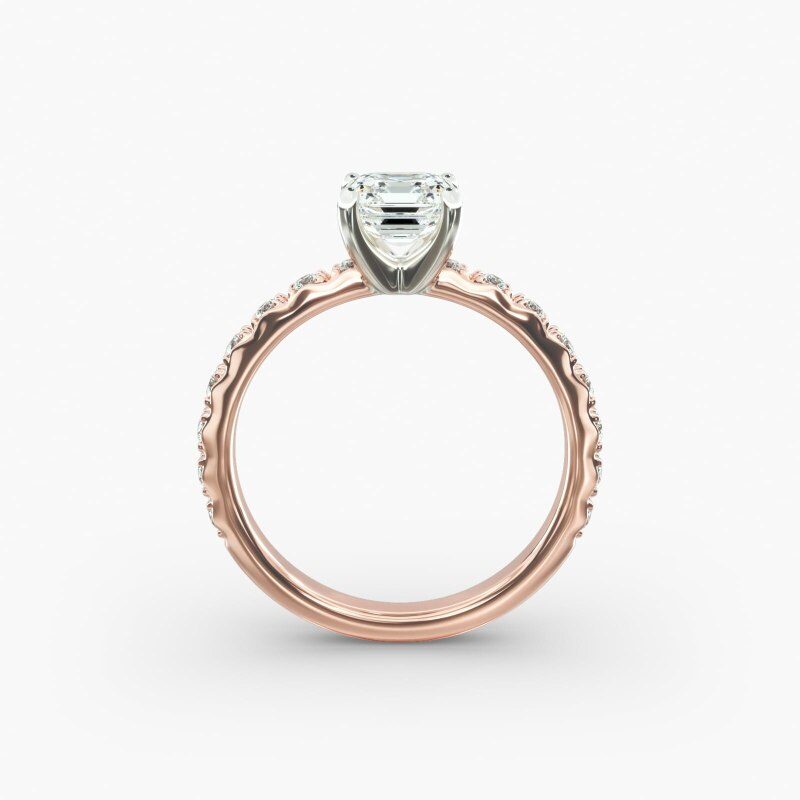 Starlight 10K Rose Gold Pavé Lab Diamond Engagement Ring-6