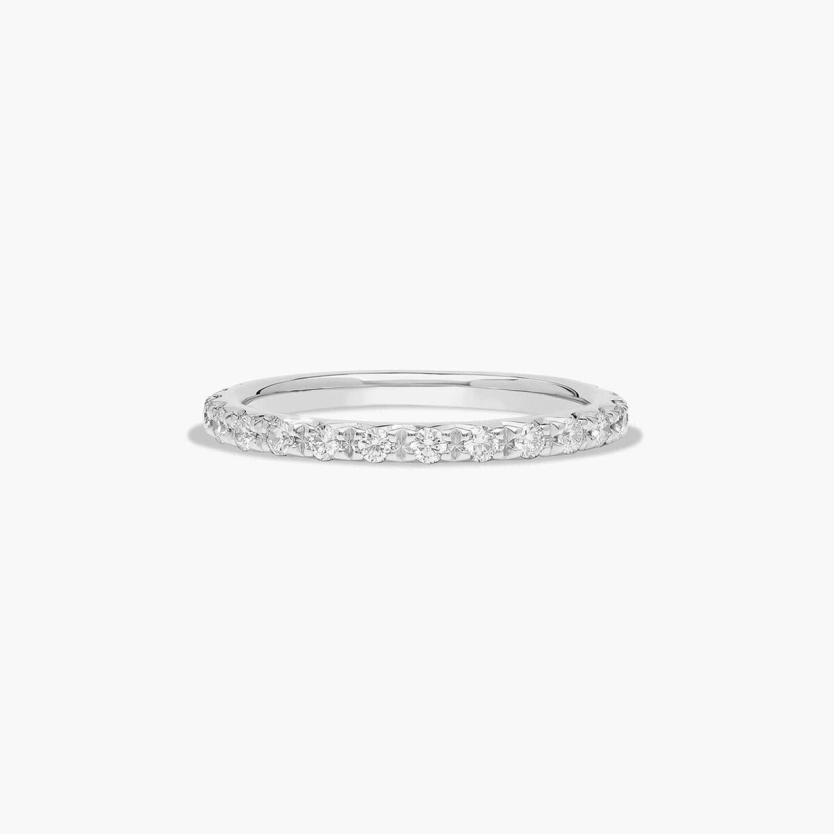 Starlight 10K witgouden trouwring met labrador diamanten, op maat gemaakt, 1,6 mm-1