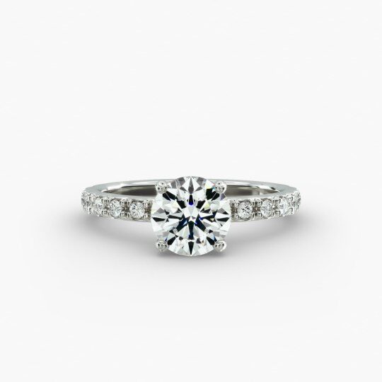 Starlight 10K White Gold Pavé Lab Diamond Engagement Ring