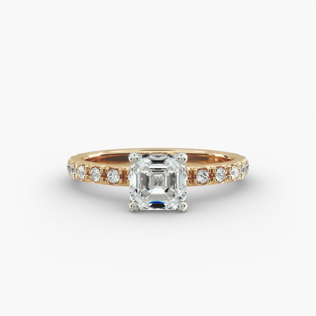 Starlight 10K Yellow Gold Pavé Lab Diamond Engagement Ring-1