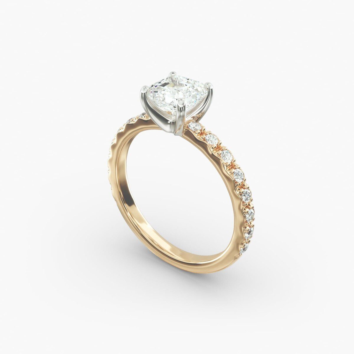 Starlight 10K Yellow Gold Pavé Lab Diamond Engagement Ring-4