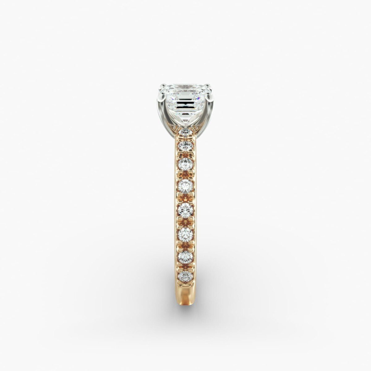 Starlight 10K Yellow Gold Pavé Lab Diamond Engagement Ring-5