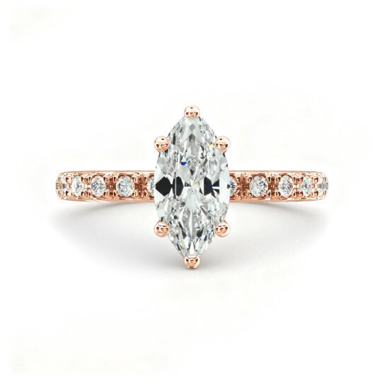 Starlight 10K Rose Gold Pavé Lab Diamond Engagement Ring