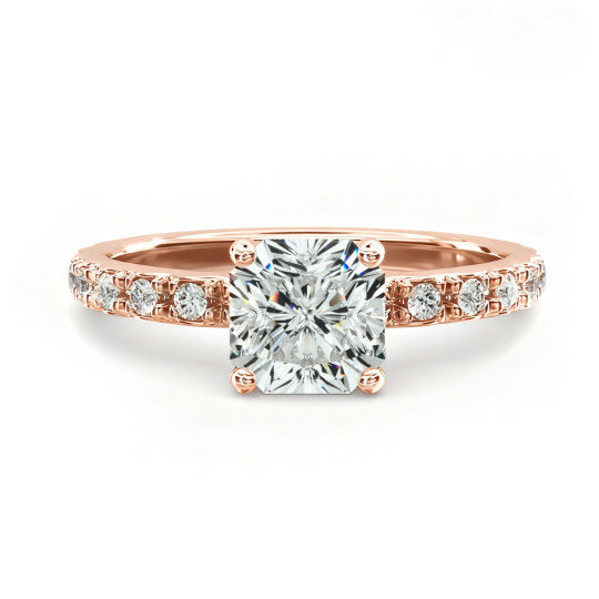 Starlight 10K Rose Gold Pavé Lab Diamond Engagement Ring