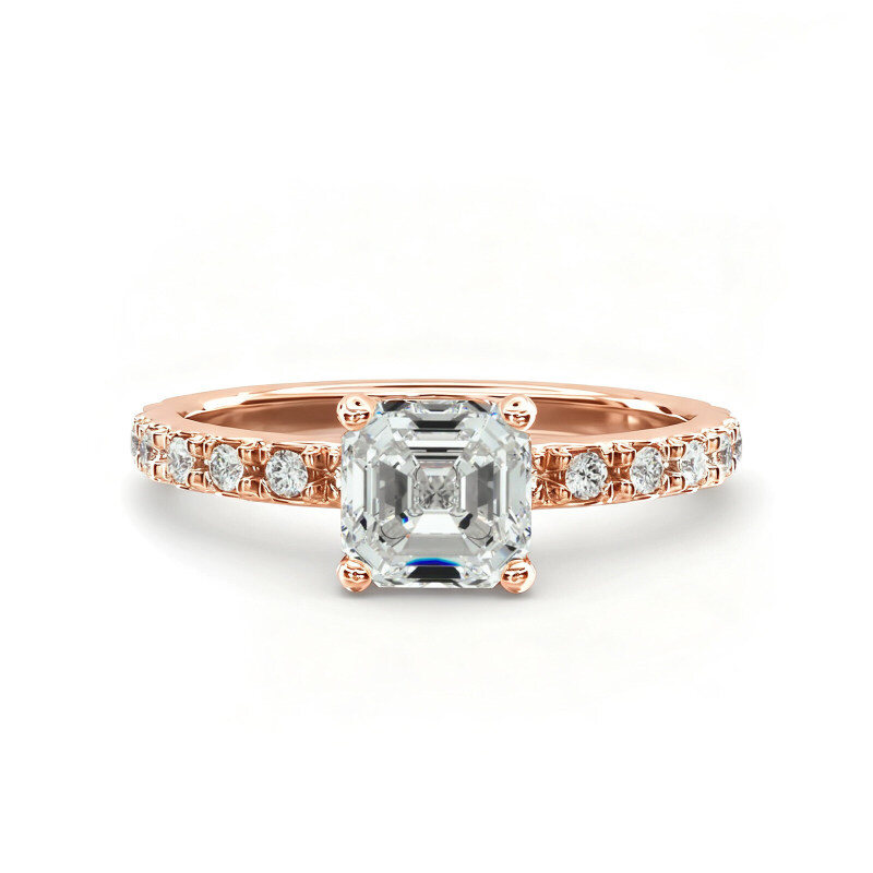 Starlight 10K Rose Gold Pavé Lab Diamond Engagement Ring-1