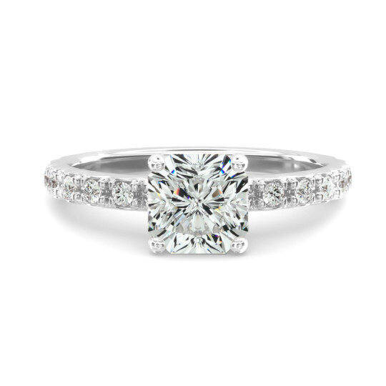 Starlight 10K White Gold Pavé Lab Diamond Engagement Ring